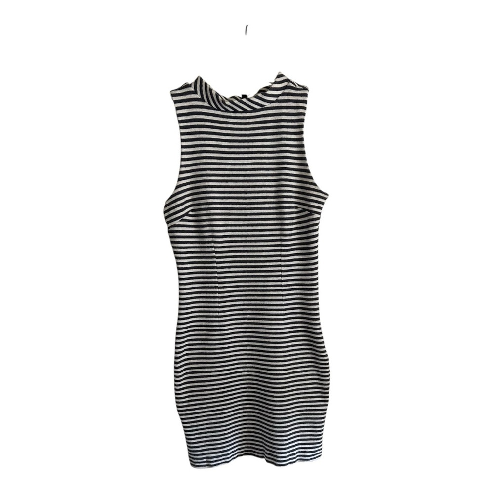 The Limited Black and White Striped Midi Dress